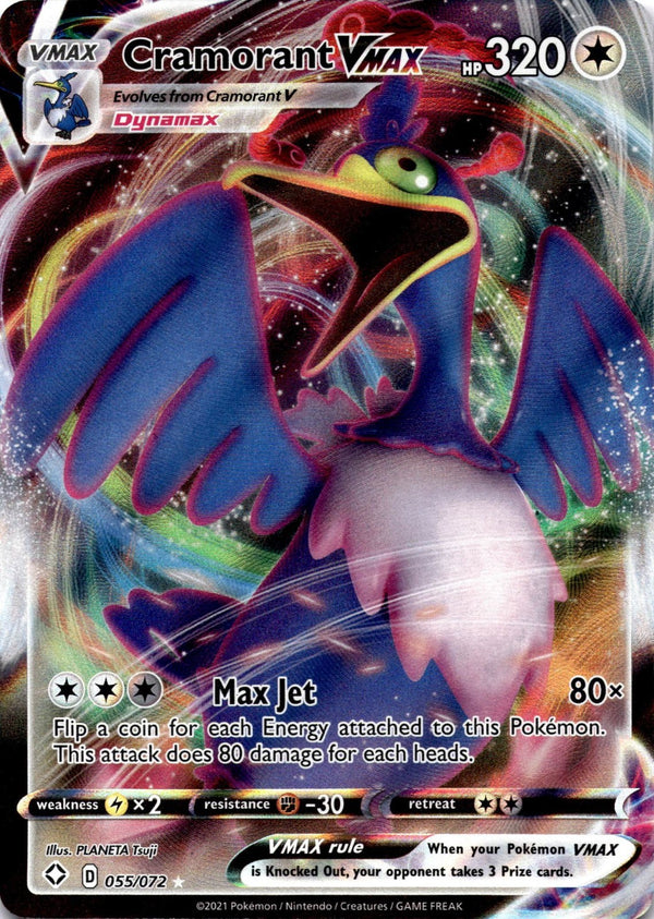 Pokemon Cramorant VMAX 055/072 Shining Fates Full Art Holo NM