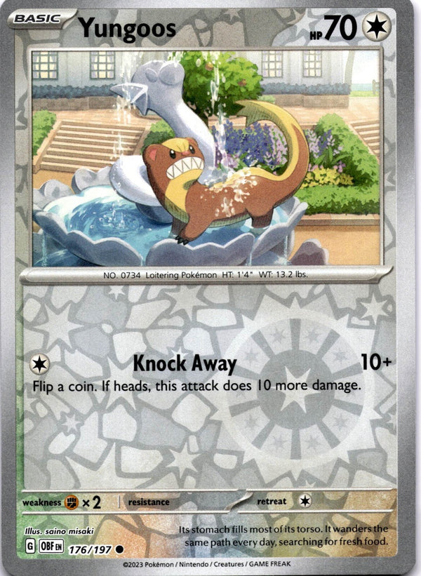 Pokemon Yungoos 176/197 Obsidian Flames Reverse Holo NM