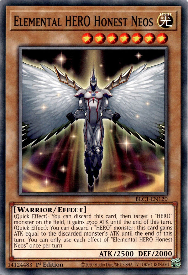 Yugioh Elemental HERO Honest Neos BLC1-EN120 Common 1st Edition NM