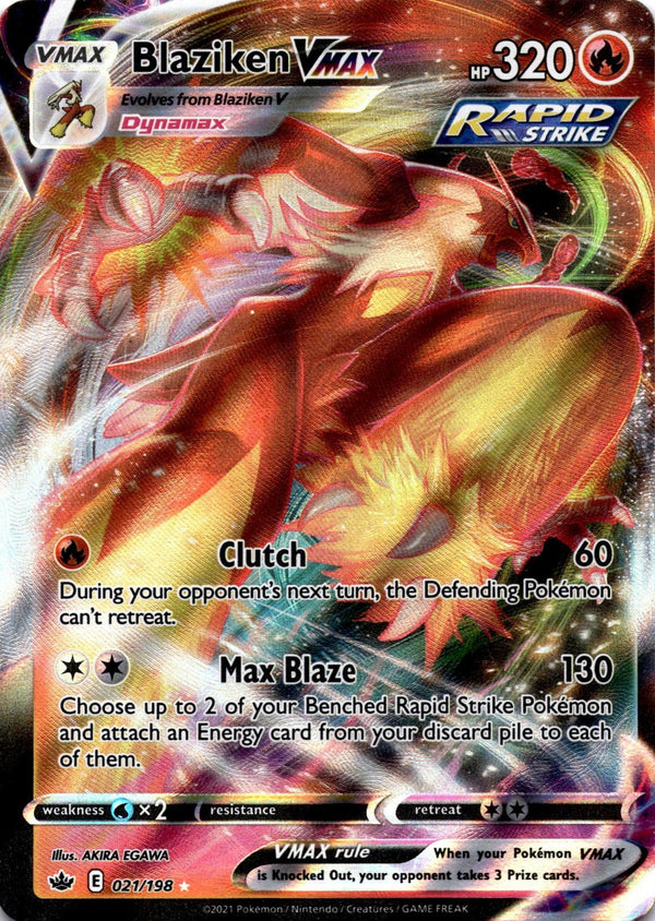 Pokemon Blaziken VMAX 021/198 Chilling Reign Full Art Holo NM