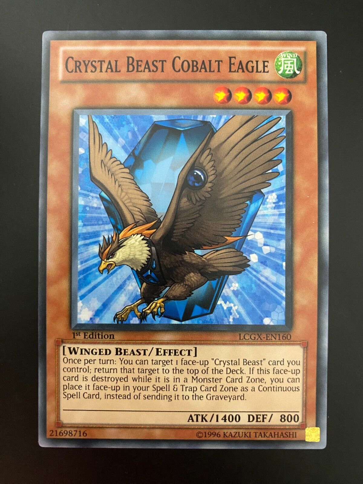 Yugioh Crystal Beast Cobalt Eagle LCGX-EN160 Common 1st Edition NM/MINT