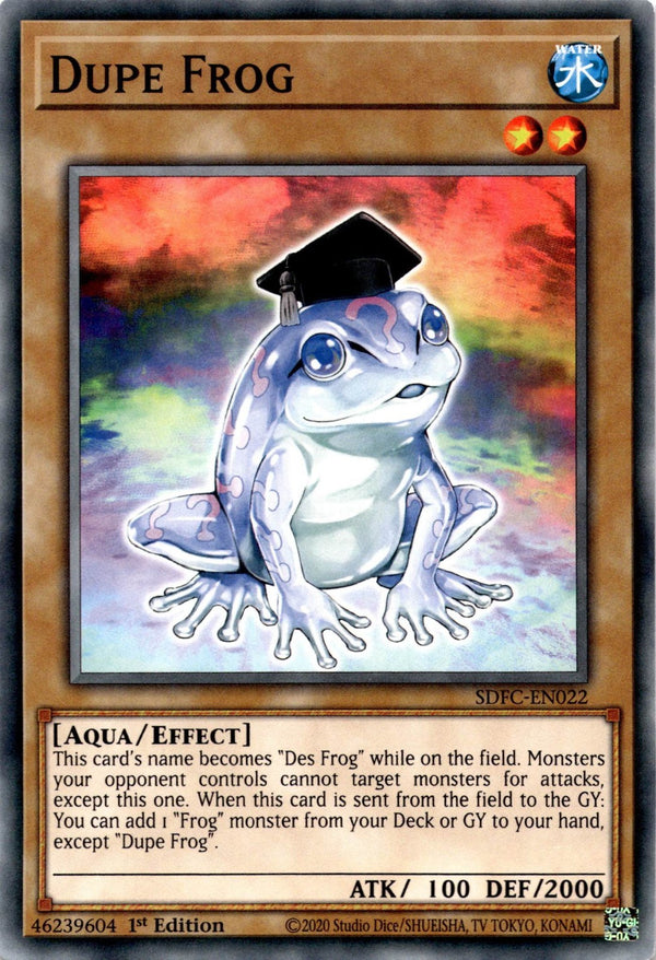 Yugioh Dupe Frog SDFC-EN022 Common 1st Edition NM