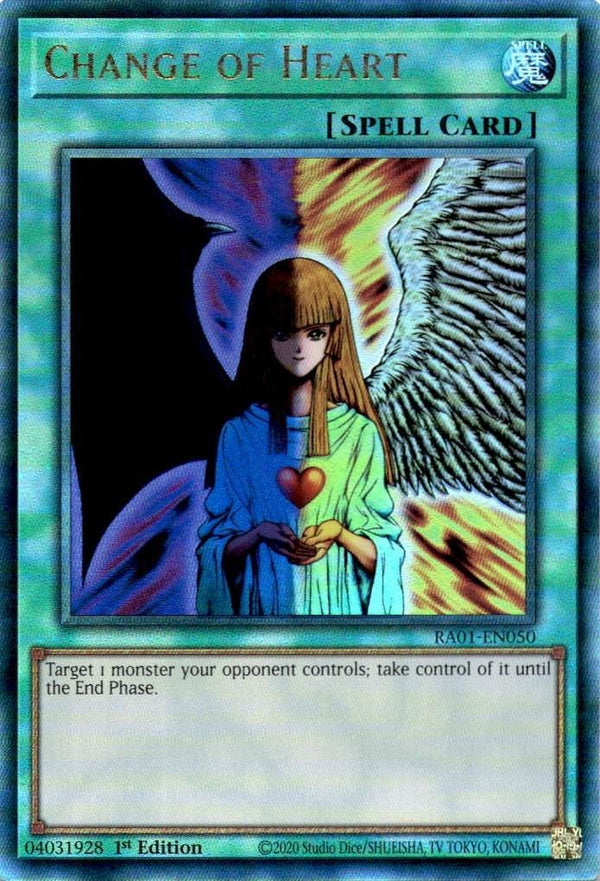 Yugioh Change of Heart RA01-EN050 Ultimate Rare 1st Edition NM