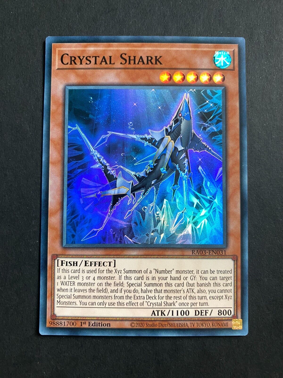 Yugioh Crystal Shark RA03-EN031 Super Rare 1st Edition NM