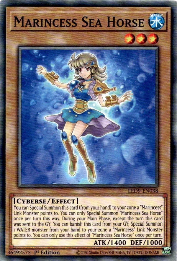 Yugioh Marincess Sea Horse LED9-EN038 Common 1st Edition NM