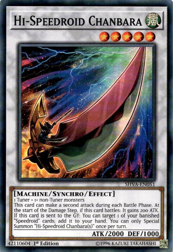 Yugioh Hi-Speedroid Chanbara SHVA-EN051 Super Rare 1st Edition NM