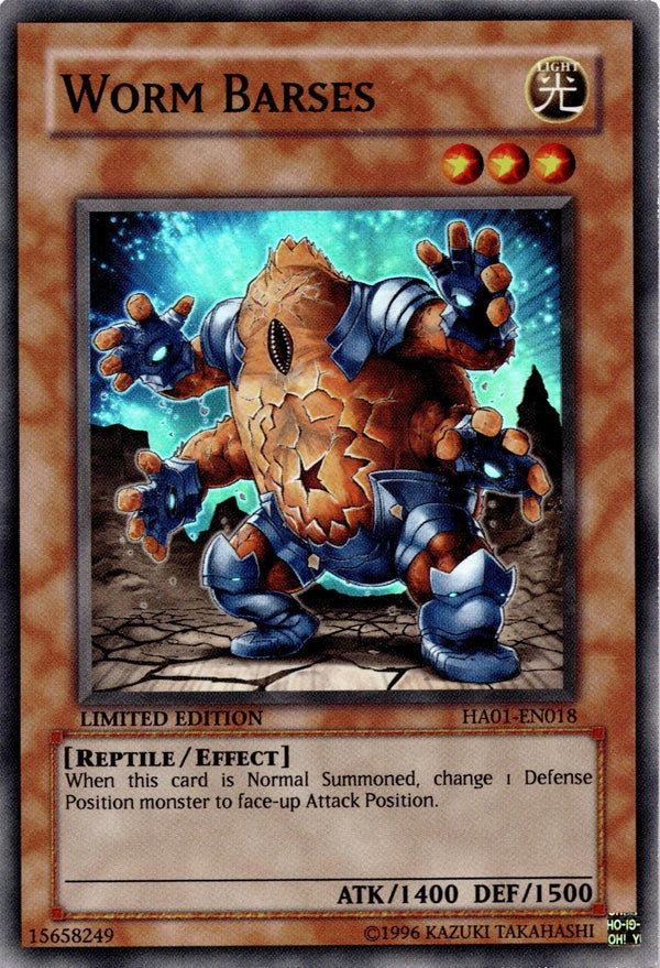 Yugioh Worm Barses HA01-EN018 Super Rare Limited Edition VLP/NM