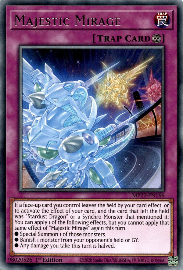 Yugioh Majestic Mirage MP22-EN166 Rare 1st Edition NM