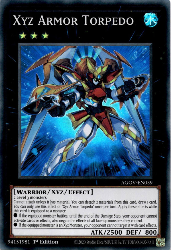 Yugioh Xyz Armor Torpedo AGOV-EN039 Super Rare 1st Edition VLP/NM