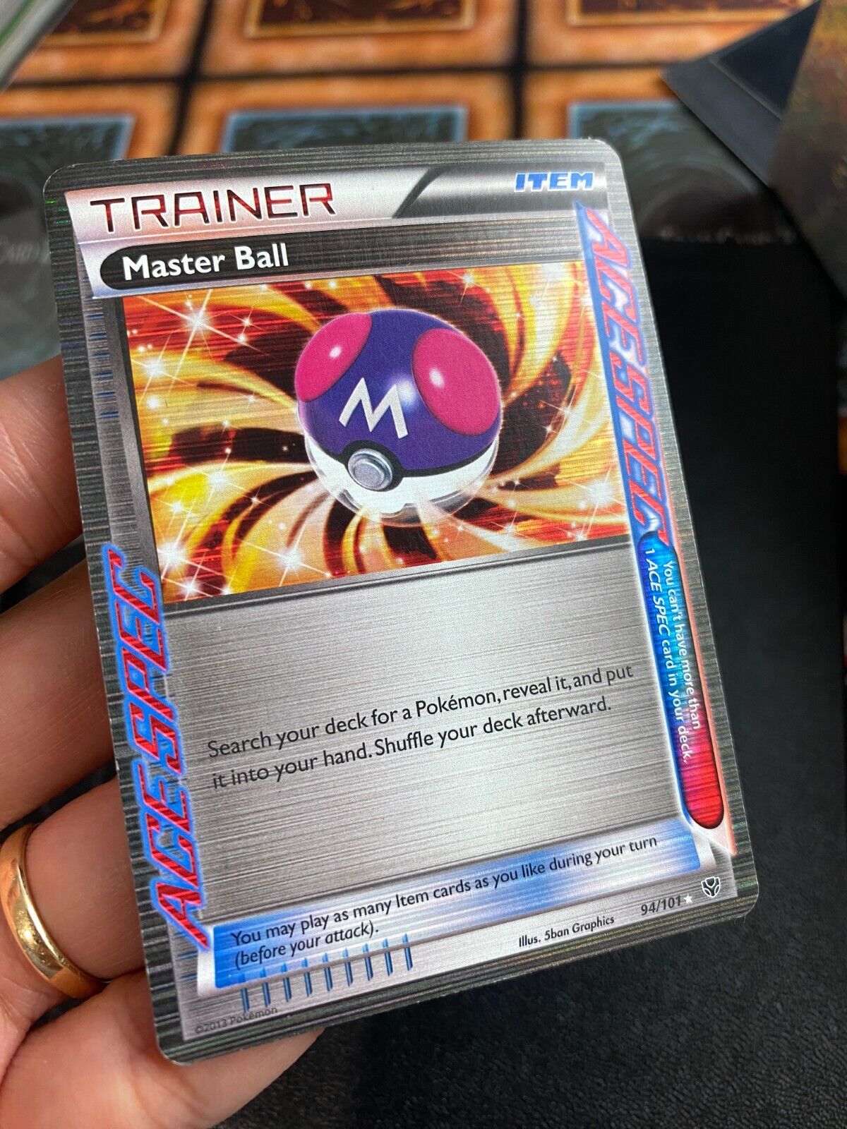 Pokemon Master Ball 94/101 BW Plasma Blast Rare Holo Ace Spec HP