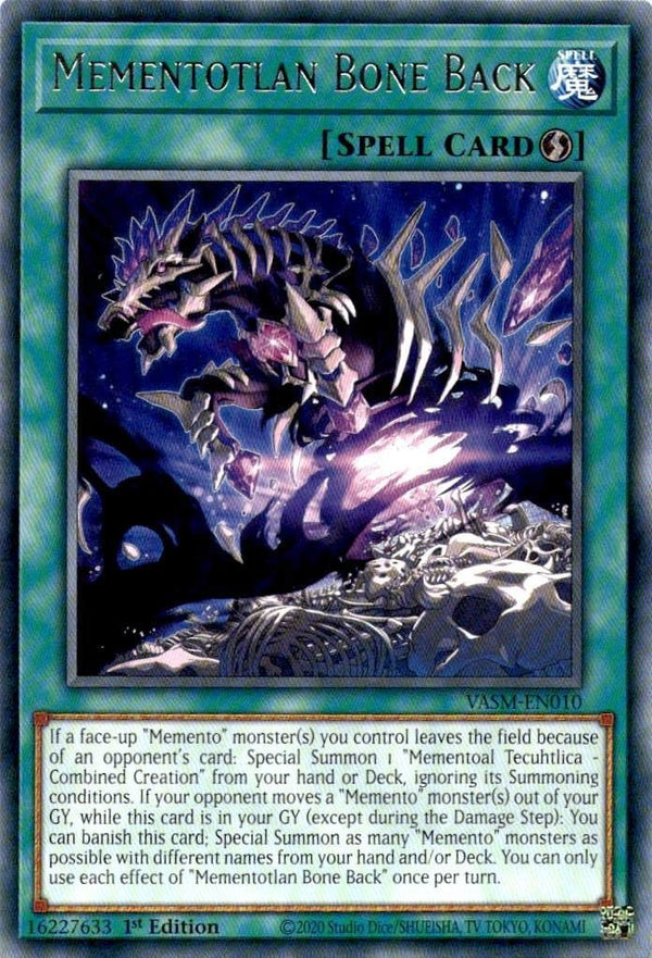 Yugioh Mementotlan Bone Back VASM-EN010 Rare 1st Edition NM