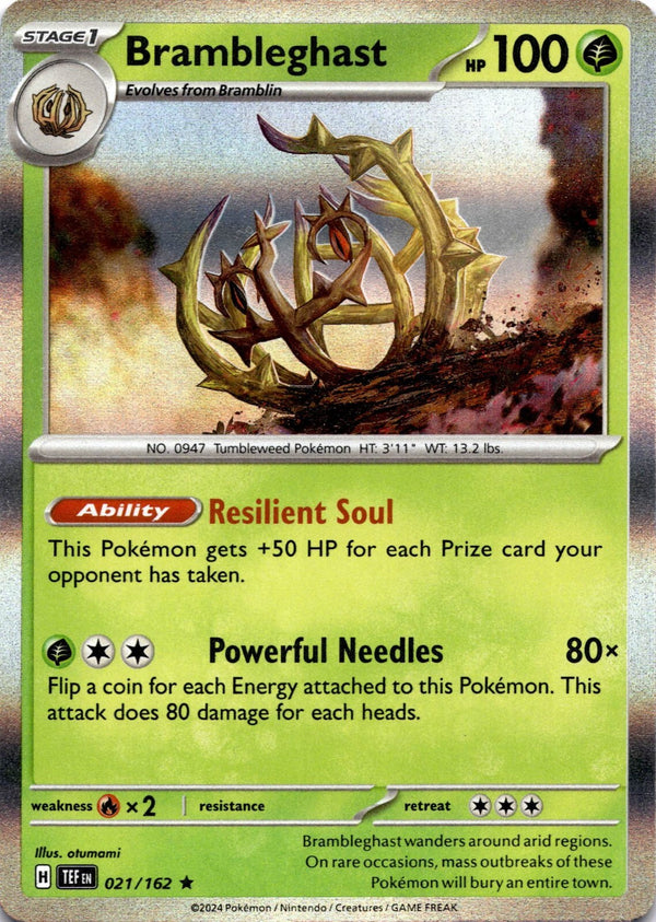 Pokemon Brambleghast 021/162 Temporal Forces Holo NM