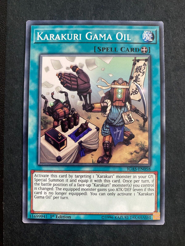 Yugioh Karakuri Gama Oil IGAS-EN058 Common 1st Edition LP