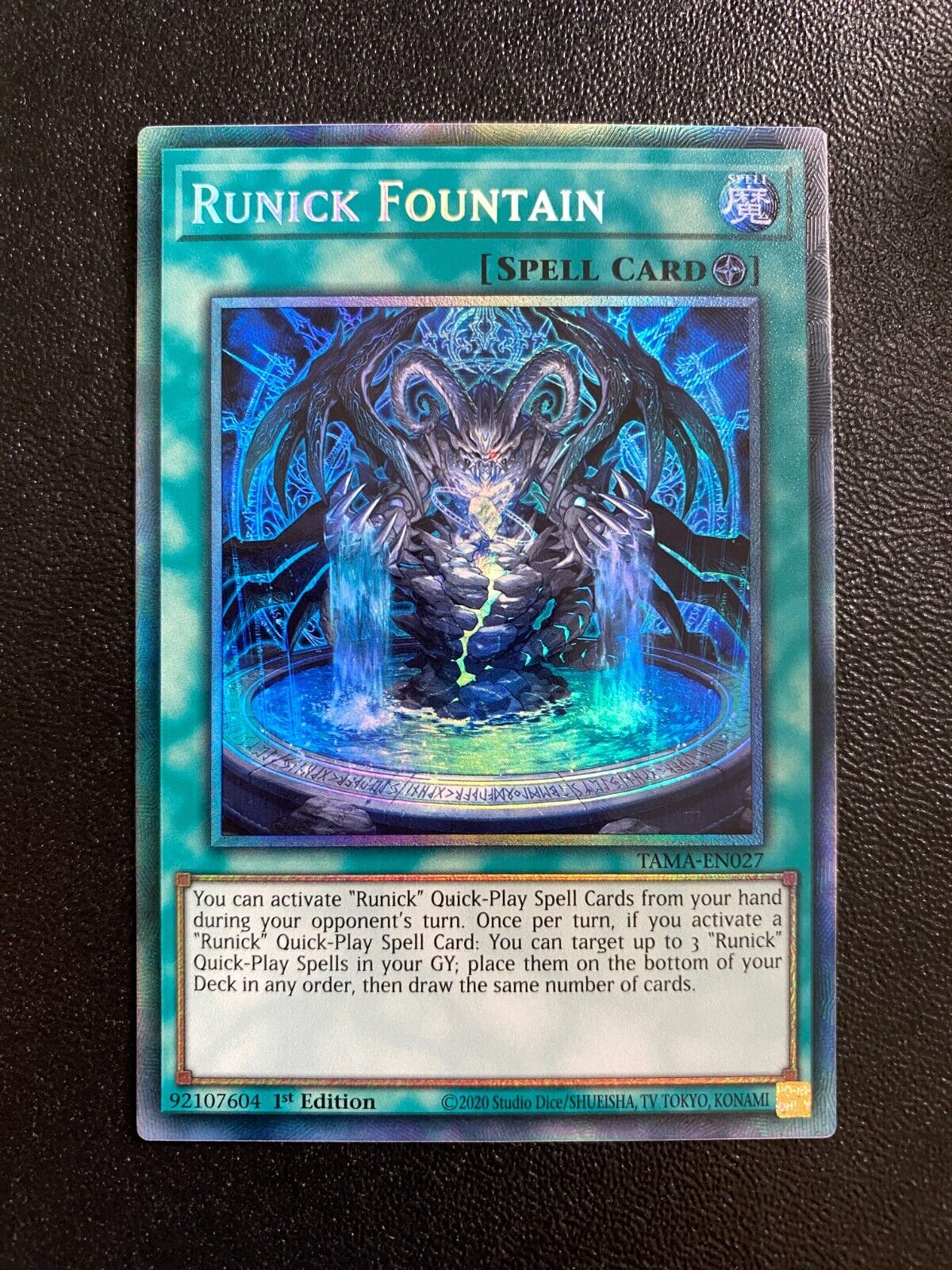 Yugioh Runick Fountain TAMA-EN027 Prismatic Collector’s Rare 1st Edition NM