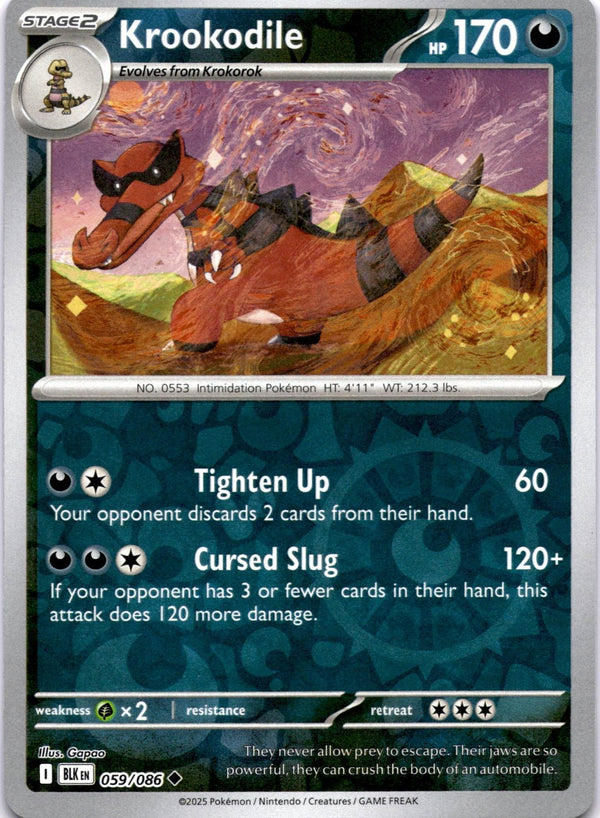 Pokemon Krookodile 059/086 Black Bolt Reverse Holo NM