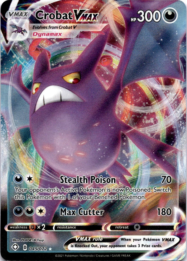 Pokemon Crobat VMAX 045/072 Shining Fates Full Art Holo NM