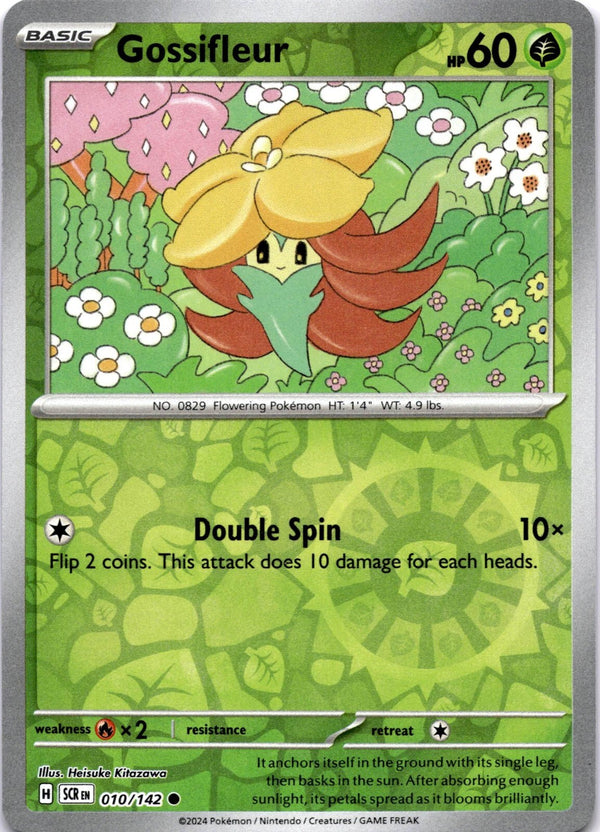 Pokemon Gossifleur 010/142 Stellar Crown Reverse Holo NM