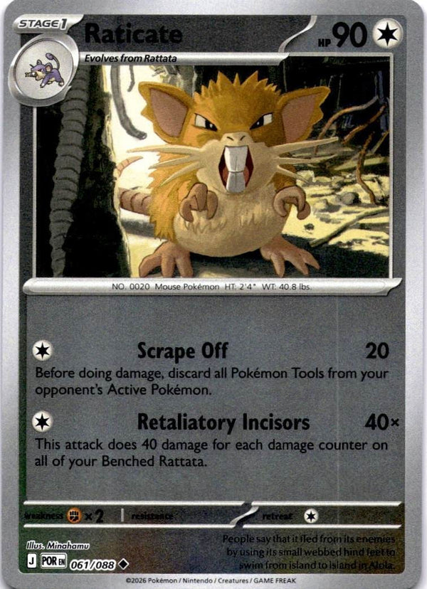 Pokemon Raticate 061/088 Perfect Order Reverse Holo NM