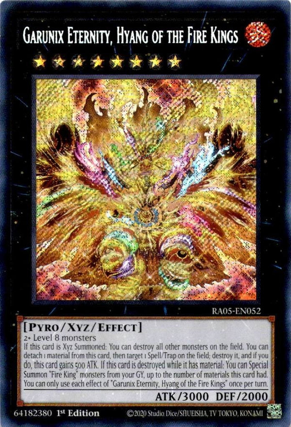 Yugioh Garunix Eternity, Hyang of the Fire Kings RA05-EN052 NA Print SCR NM