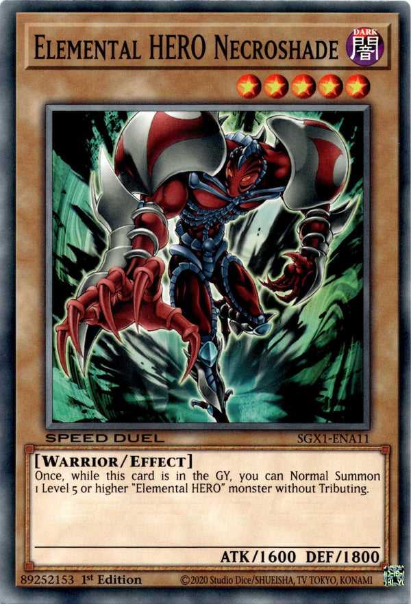 Yugioh Elemental HERO Necroshade SGX1-ENA11 Speed Duel Common 1st Edition NM