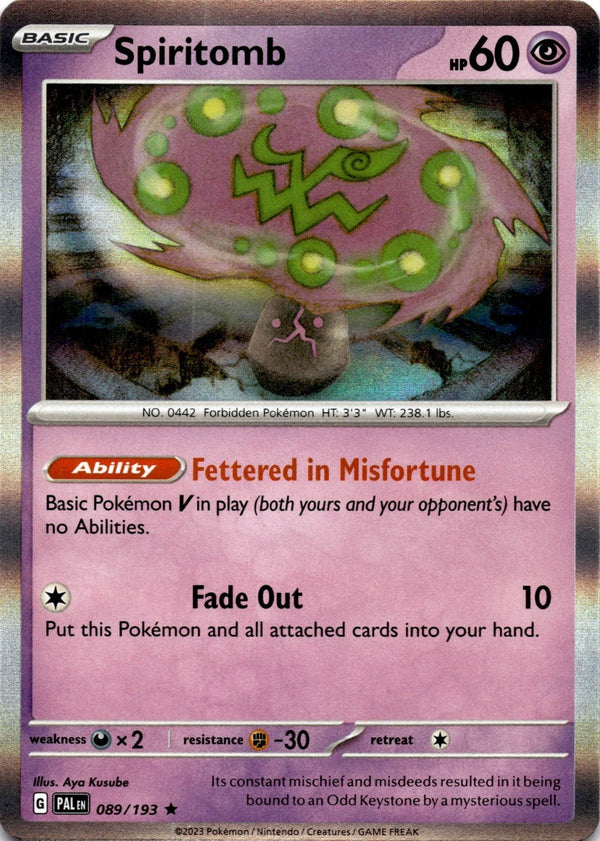 Pokemon Spiritomb 089/193 Paldea Evolved Holo NM