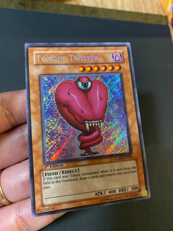 Yugioh Tongue Twister GLAS-EN085 Secret Rare 1st Edition Euro LP