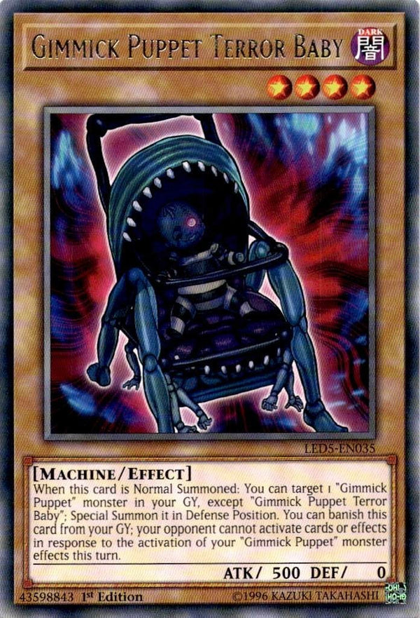 Yugioh Gimmick Puppet Terror Baby LED5-EN035 Rare 1st Edition VLP/NM