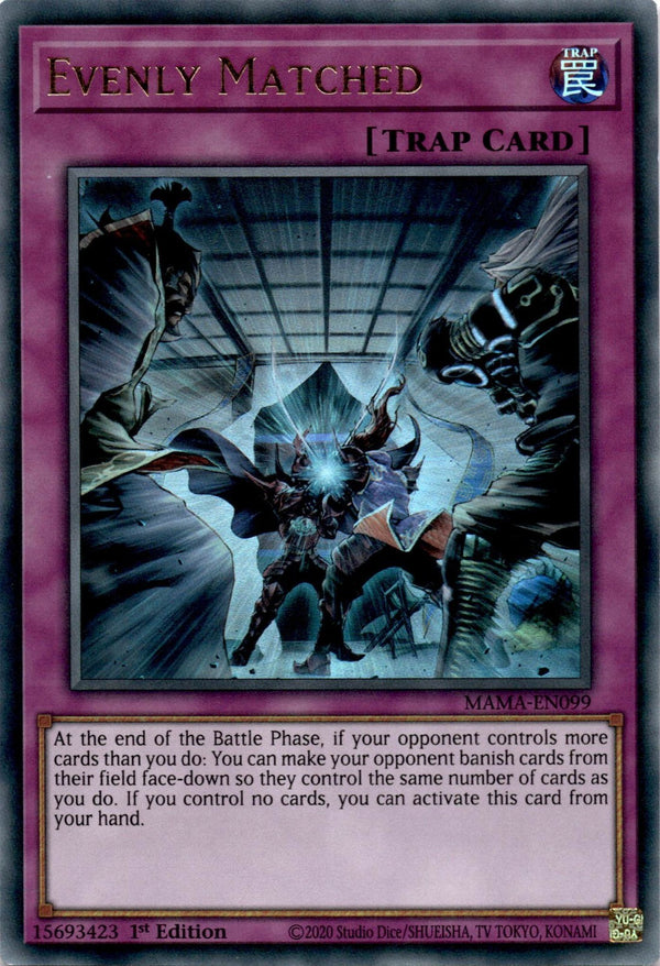 Yugioh Evenly Matched MAMA-EN099 Ultra Rare 1st Edition NM