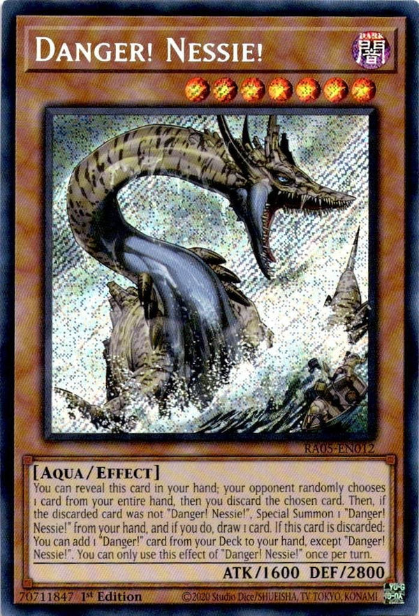 Yugioh Danger! Nessie! RA05-EN012 NA Print Secret Rare 1st Edition NM