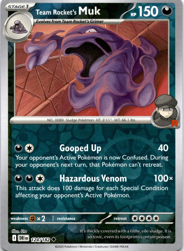 Pokemon Team Rocket's Muk 124/182 Destined Rivals Reverse Holo NM