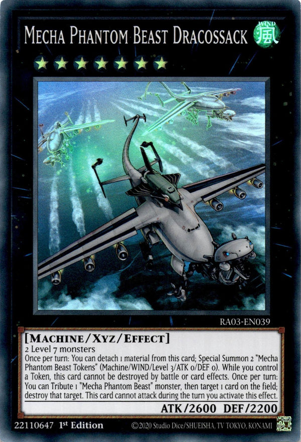 Yugioh Mecha Phantom Beast Dracossack RA03-EN039 Super Rare 1st Edition NM