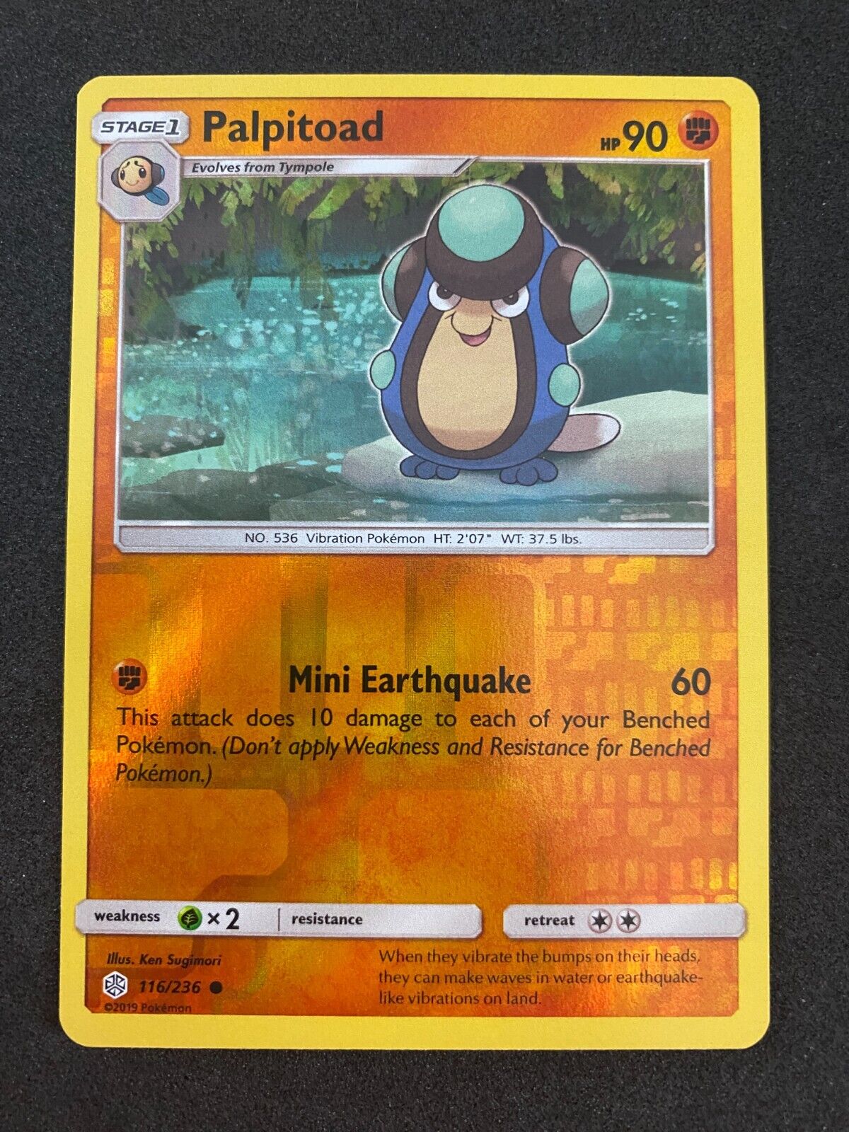 Pokemon Palpitoad 116/236 Cosmic Eclipse Reverse Holo NM