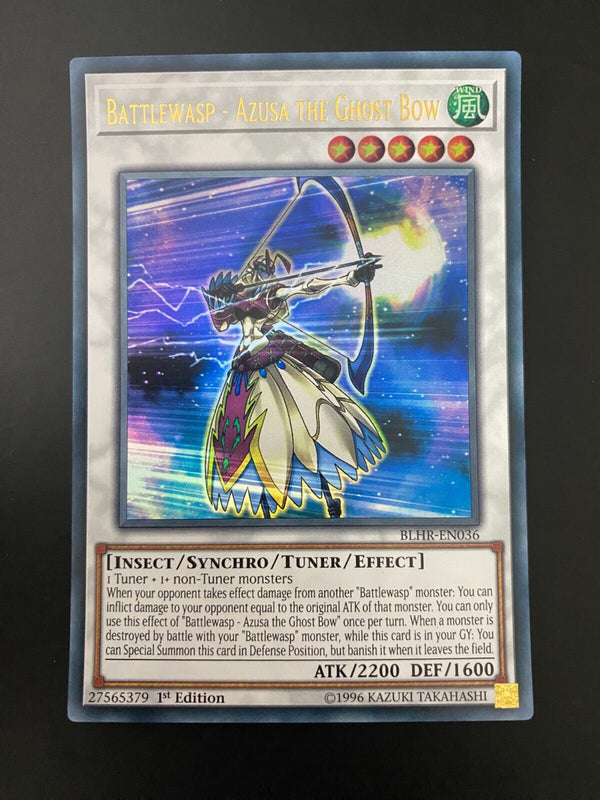 Yugioh Battlewasp - Azusa the Ghost Bow BLHR-EN036 Ultra Rare 1st Edition NM