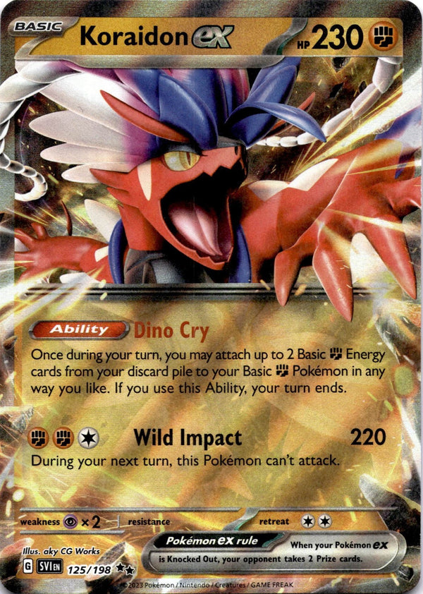 Pokemon Koraidon ex 125/198 Scarlet Violet Base Full Art Holo NM