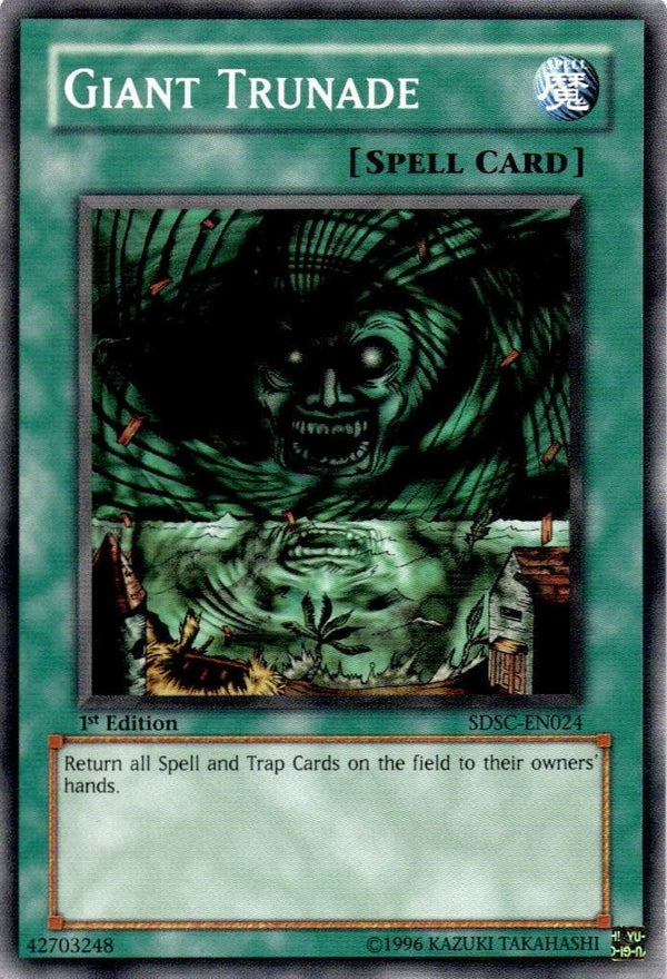 Yugioh Giant Trunade SDSC-EN024 Common 1st Edition VLP/NM