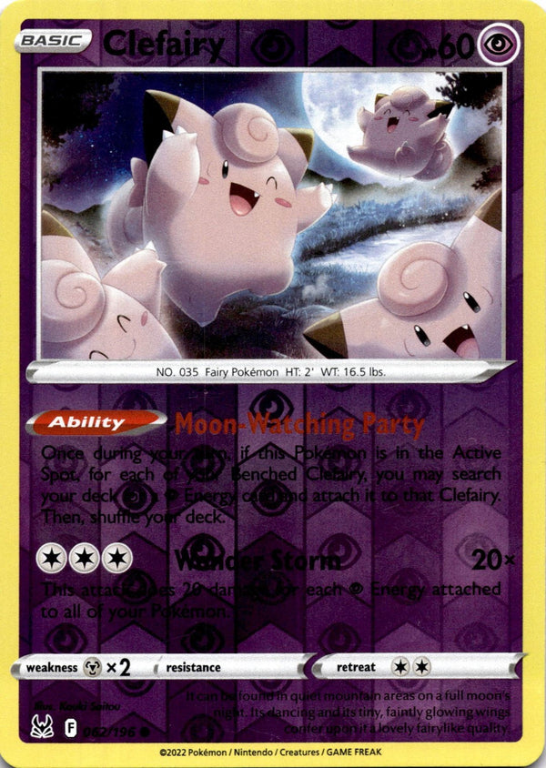 Pokemon Clefairy 062/196 Lost Origin Reverse Holo VLP/NM