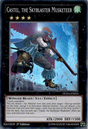 Yugioh Castel, the Skyblaster Musketeer DUEA-EN054 Super Rare 1st Edition LP