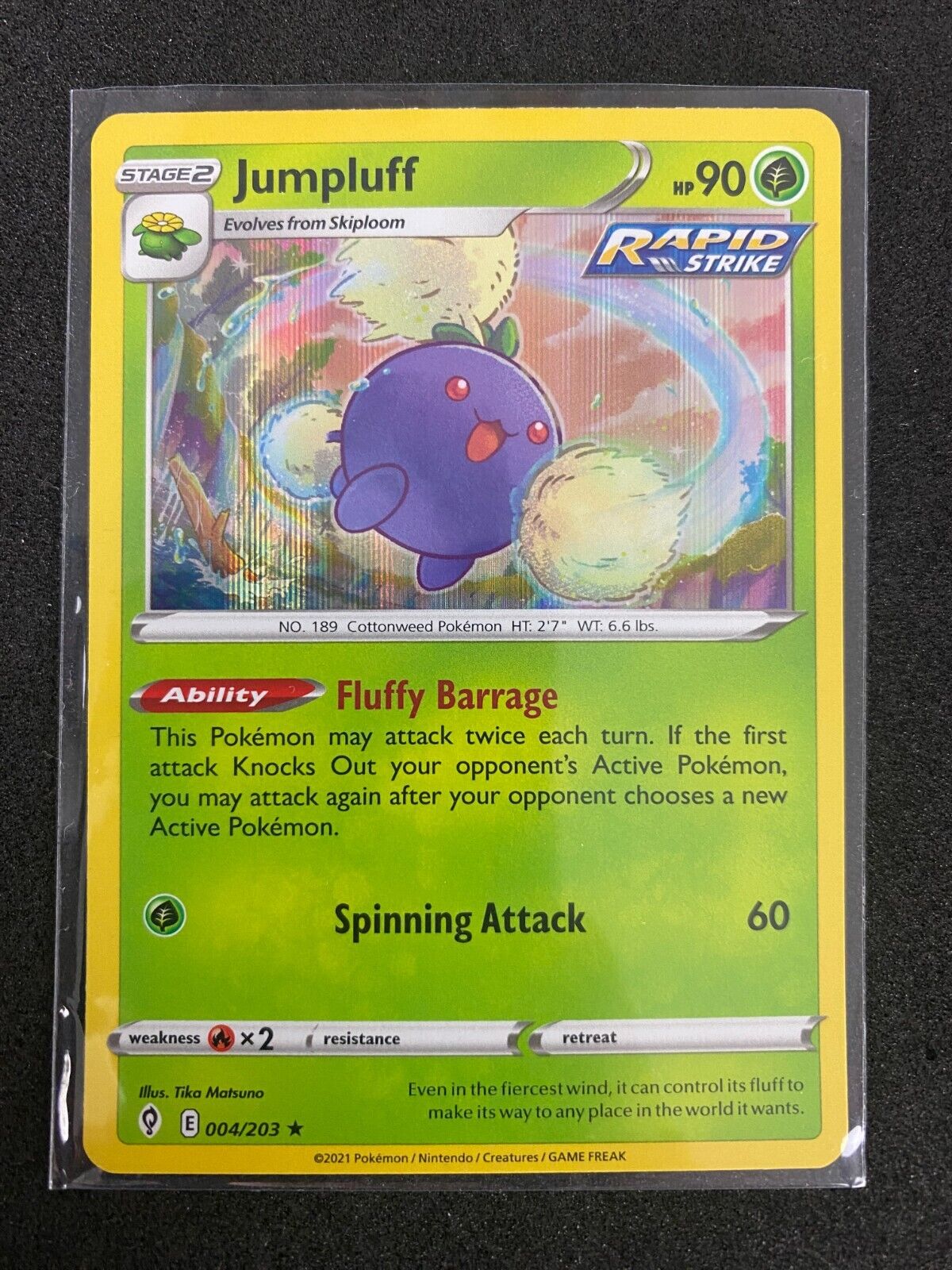 Pokemon Jumpluff 004/203 Evolving Skies Holo NM