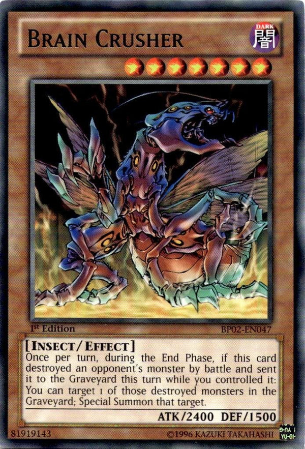 Yugioh Brain Crusher BP02-EN047 Rare 1st Edition NM