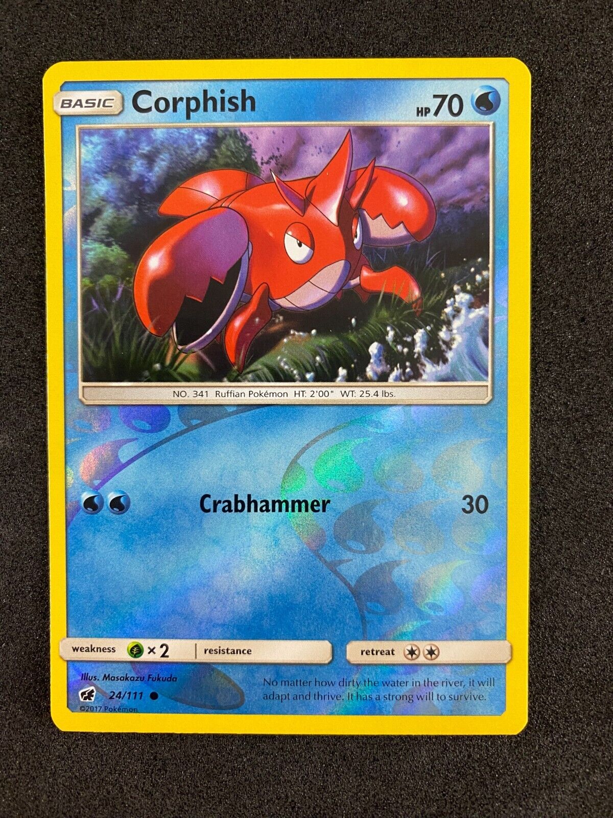 Pokemon Corphish 24/111 Crimson Invasion Reverse Holo NM