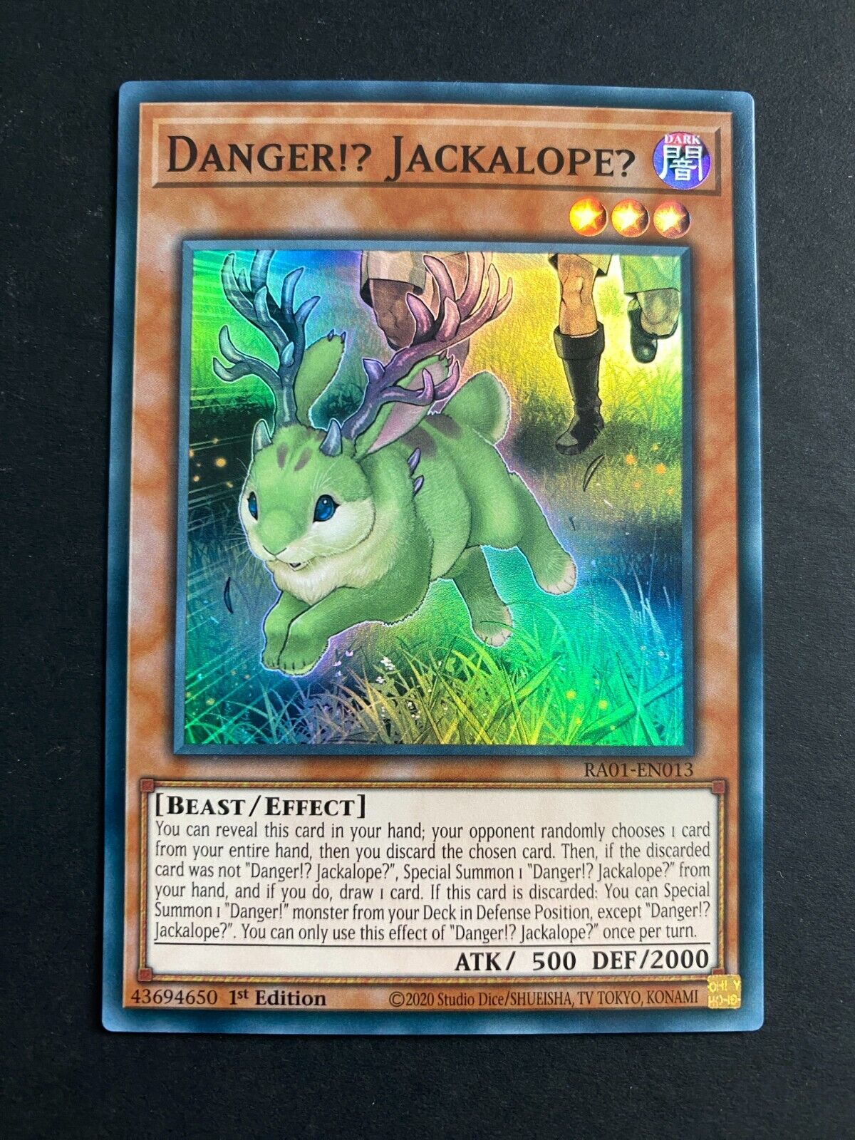 Yugioh Danger!? Jackalope? RA01-EN013 Super Rare 1st Edition NM