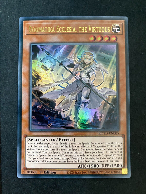 Yugioh Dogmatika Ecclesia, the Virtuous ROTD-EN005 Ultra Rare 1st Edition NM