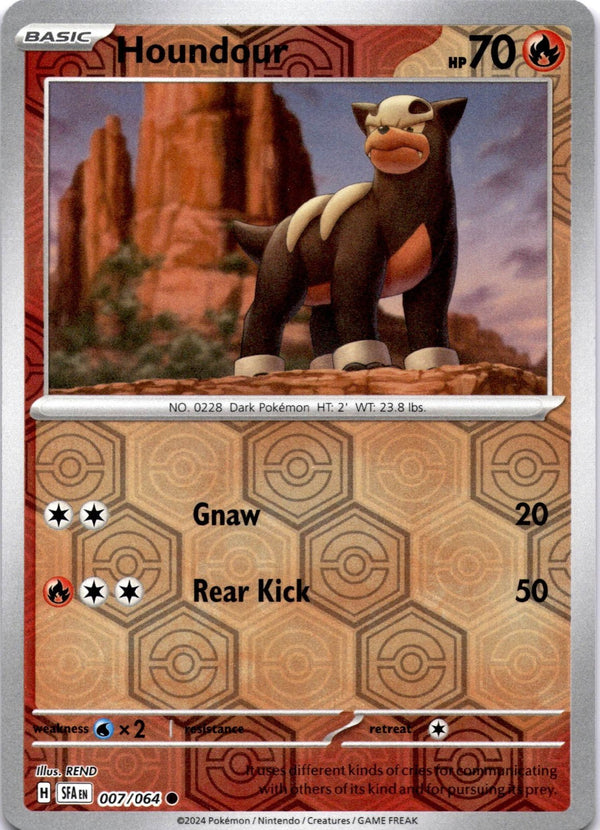 Pokemon Houndour 007/064 Shrouded Fable Reverse Holo NM