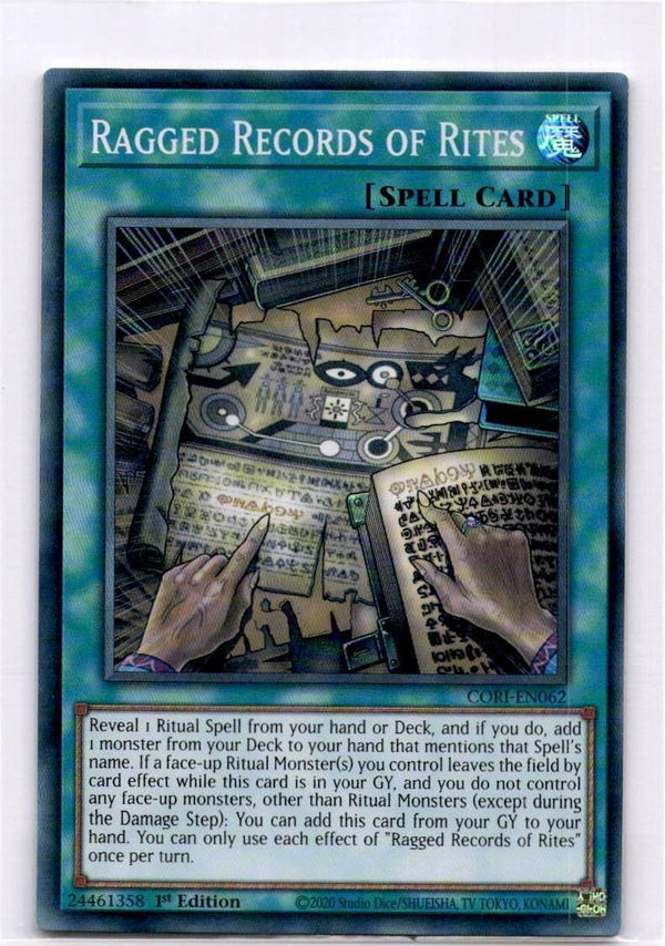 Yugioh Ragged Records of Rites CORI-EN062 Super Rare 1st Edition NM