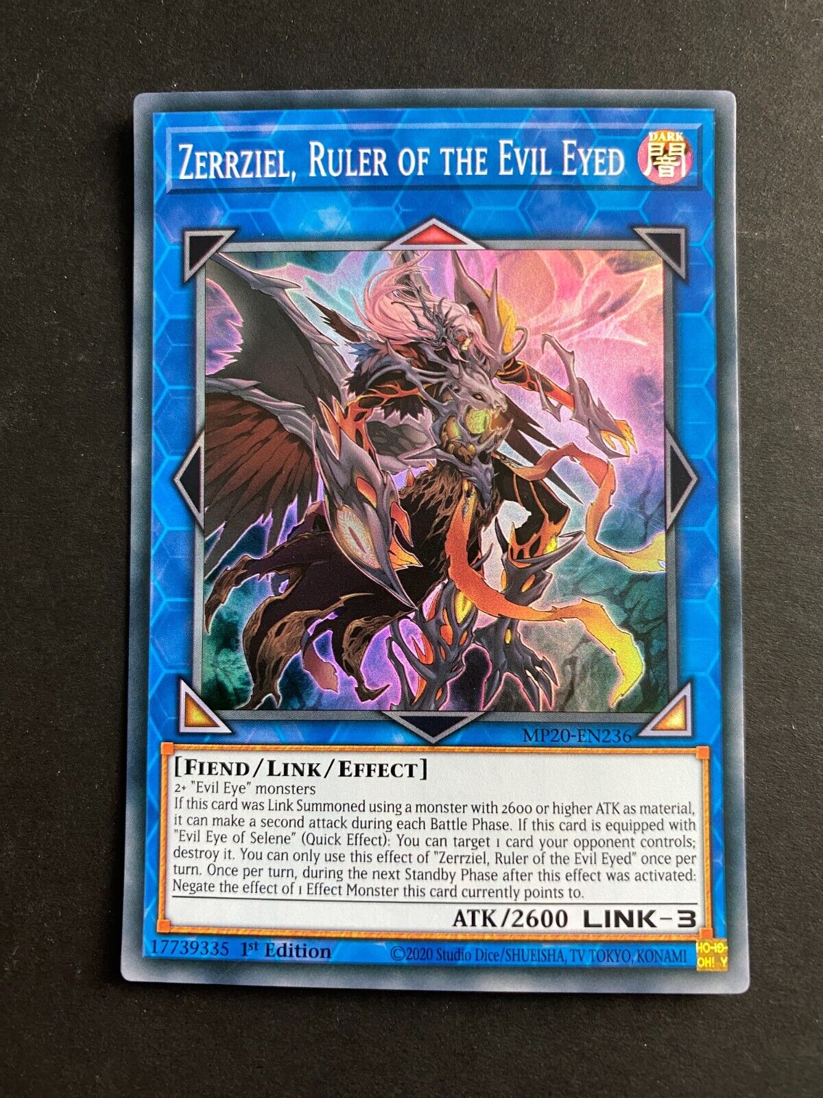 Yugioh Zerrziel, Ruler of the Evil Eyed MP20-EN236 Super Rare 1st Edition NM