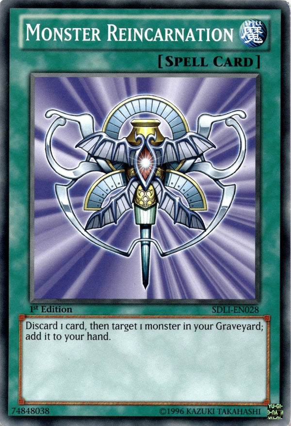 Yugioh Monster Reincarnation SDLI-EN028 Common 1st Edition MP