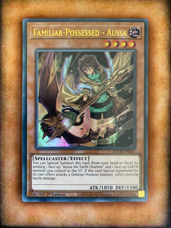 Yugioh Familiar-Possessed - Aussa SDCH-EN037 Ultra Rare (Alternate Alt Art) NM
