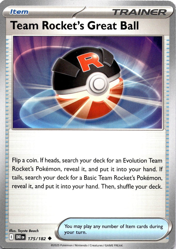 Pokemon Team Rocket's Great Ball 175/182 Destined Rivals Non Holo NM