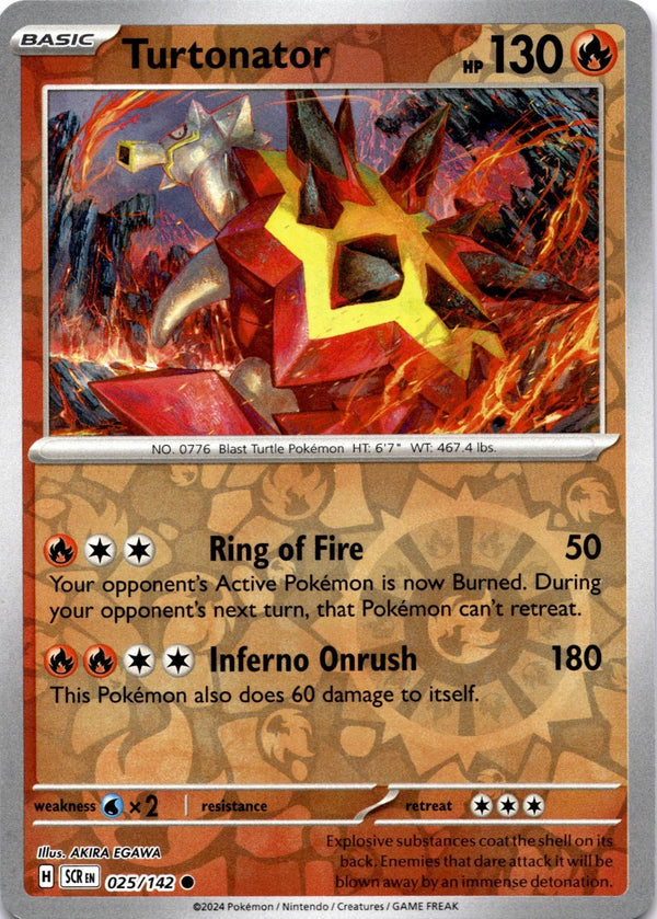 Pokemon Turtonator 025/142 Stellar Crown Reverse Holo NM