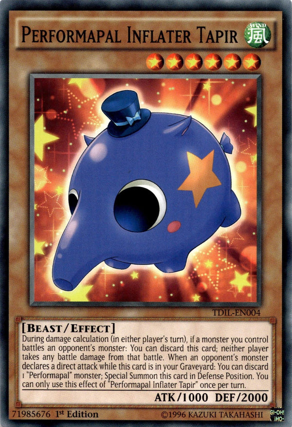 Yugioh Performapal Inflater Tapir TDIL-EN004 Common 1st Edition NM
